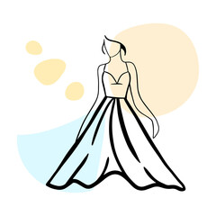 Abstract outline woman fashion poster collection. Simple vector hand drawn illustration. Fashion beauty print. Line art portrait.