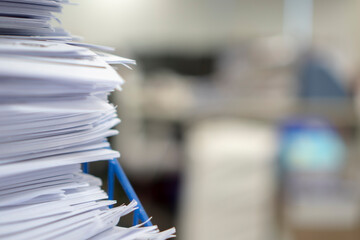 Stack of paper, Document, many jobs waiting to be done on the table, busy concept