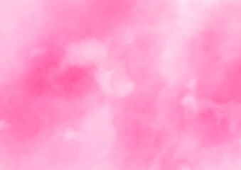鮮やかなふわふわしたピンクの水彩風背景素材