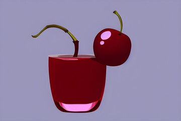 Chill Out with the Coolest Cherry in Ice Vector Art