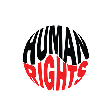 Human rights - text design concept stock illustration