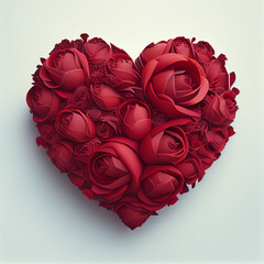 cœur rouge avec des roses