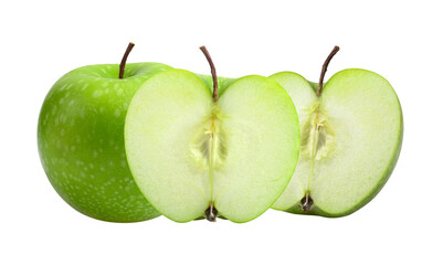 Green apple isolated on  transparent png