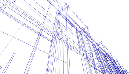 Abstract architecture building