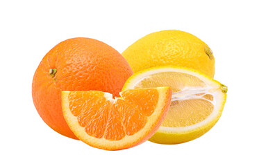 Orange lemon isolated on  transparent png