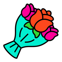 Bouquet Filled Line Icon