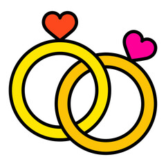 Engagement Ring Filled Line Icon