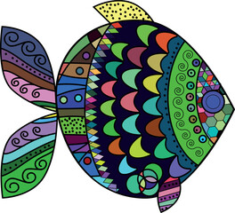 Beautiful colored decorative fish.  Vector file for designs.