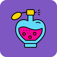 Perfume Multicolor Round Corner Filled Line Icon