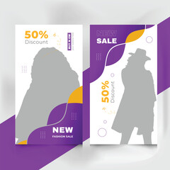 set of Instagram stories sale banner background, instagram template photo, year end sale can use for, backdrop, website, mobile app, poster, flyer, coupon, gift card, smartphone template, web design