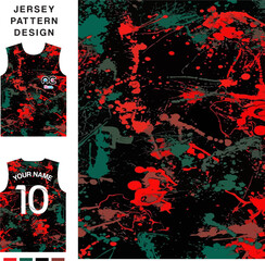 Abstract paint splashes concept vector jersey pattern template for printing or sublimation sports uniforms football volleyball basketball e-sports cycling and fishing Free Vector.