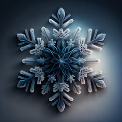 Digital print of a frosty winter icicle snowflake