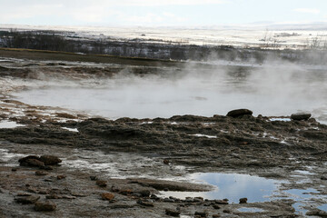 The Geysir Geothermal Area In Haukadalur Valley