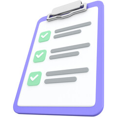 3d clipboard icon, for UI, poster, banner, social media post. 3D rendering