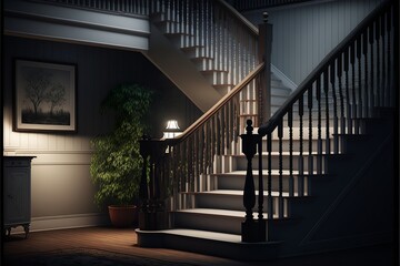 Scandinavian interior style staircase