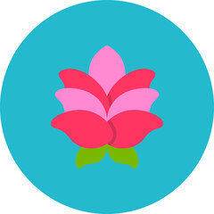 Lotus Multicolor Circle Flat Icon