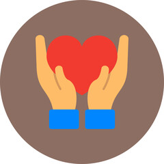 Love Multicolor Circle Flat Icon