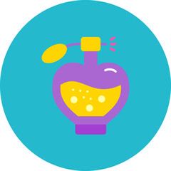 Perfume Multicolor Circle Flat Icon