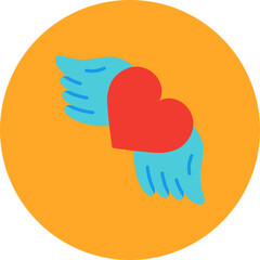 Wings Multicolor Circle Flat Icon