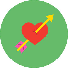 Cupid Multicolor Circle Flat Icon