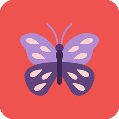Butterfly Multicolor Round Corner Flat Icon