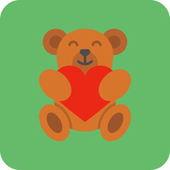 Obraz premium Bear Multicolor Round Corner Flat Icon