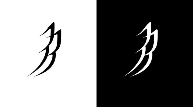 Wings logo monogram bb letter initial black and white icon illustration style Designs templates