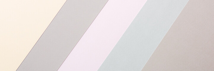 Abstract Pastel and Muted Tones Paper Texture Minimalist Banner. Geometrical pale colored paper...