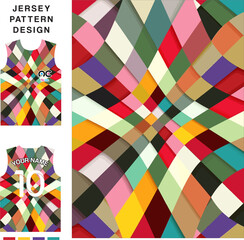Abstract square concept vector jersey pattern template for printing or sublimation sports uniforms football volleyball basketball e-sports cycling and fishing Free Vector.