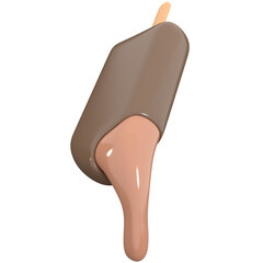 Ice cream 3d icon, for UI, poster, banner, social media post. 3D rendering