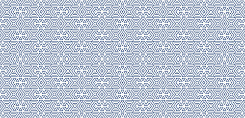 Jewish stars from triangles and hexagons geometric seamless pattern vector illustration