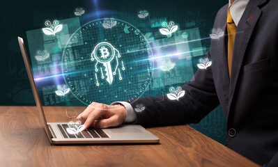 business hand working in stock market