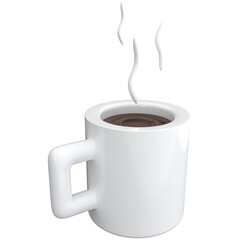 Coffee 3d icon, for UI, poster, banner, social media post. 3D rendering