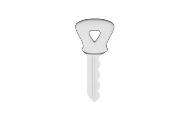 silver key isolated on white background