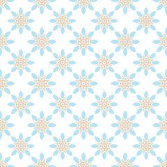 Seamless Colorful Cute Flower Pattern Background. Vector