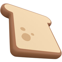 3d bread icon, for UI, poster, banner, social media post. 3D rendering