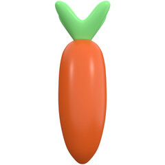 Carrot 3d icon, for UI, poster, banner, social media post. 3D rendering