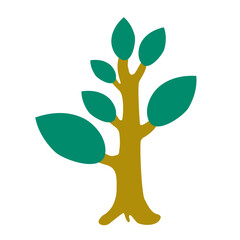 green tree flat illustration