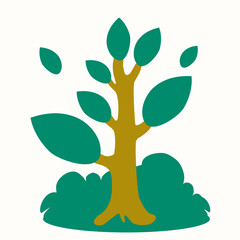 green tree flat illustration