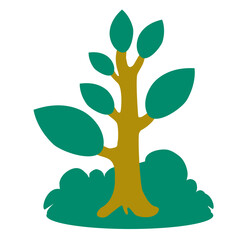 green tree flat illustration