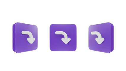 3d illustration arrow icon of top right
