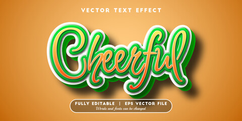 Text effects 3d cheerful, editable text style