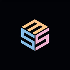 MSS Letter Logo Hexagon Shape