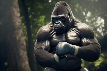 Boxing Silverback Gorilla, Generative AI