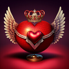 red heart with wings, AI