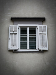 and old window at the building in Ljubljana, Slovenia