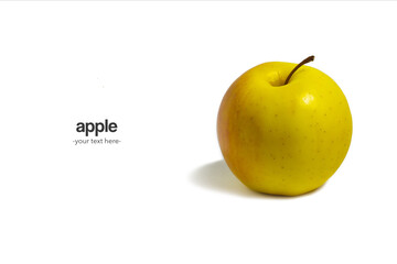 yellow apple on white background