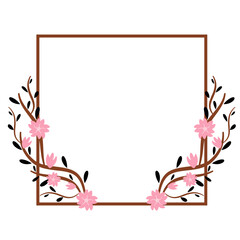 square leaves wedding frame