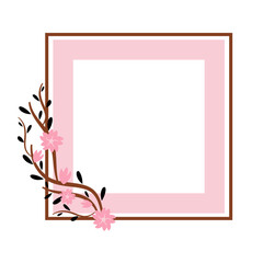 square leaves wedding frame