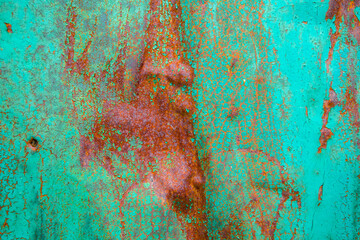 Oxide steel texture for background. Rusty metal panel with streaks of rust. Corrosive and oxidizer...